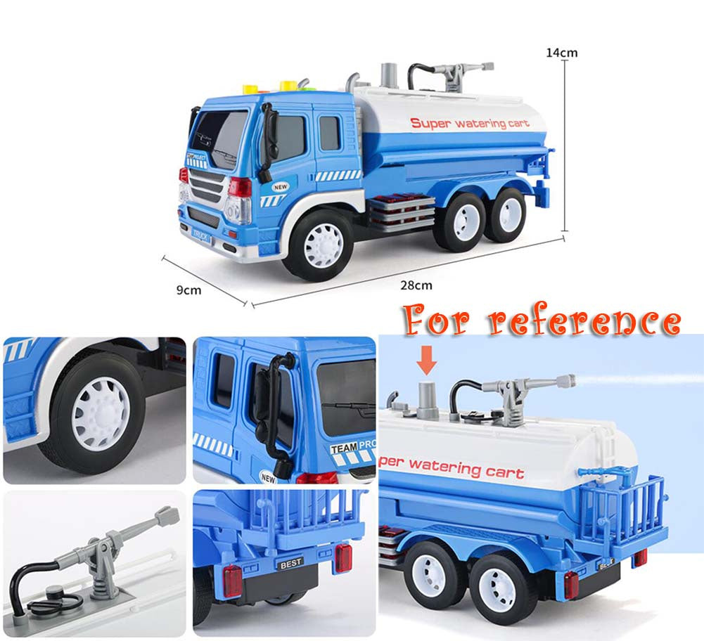 PANDA SUPERSTORE - Sprinkler Car Model Toy with Sound Light Construction Vehicle Plastic Early education, Yellow