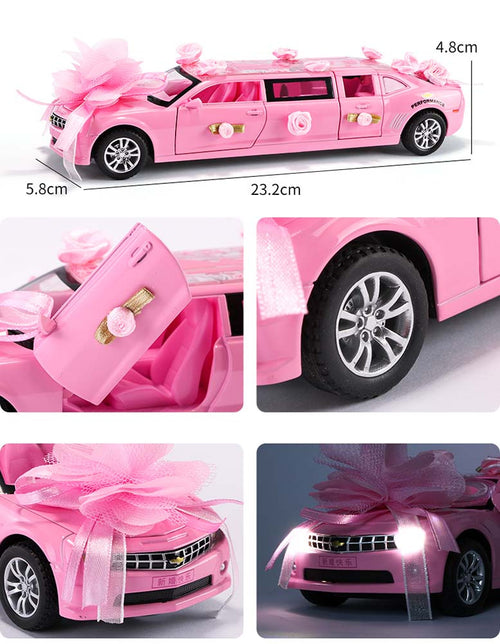 PANDA SUPERSTORE - Simulation Wedding Car Model Alloy Sounds and Lights Exquisite Vehicles Toy Wedding gift, Pink