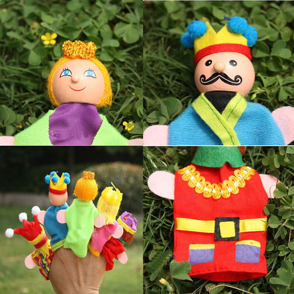 PANDA SUPERSTORE - 6Pcs King and Queen Finger Puppets Story Telling Puppets for Kids 0-3Years