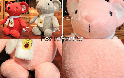 PANDA SUPERSTORE - Soft Scarf Plush Rat Mouse Stuffed Animals Toy With Cute Attractive Face 46cm, Grey