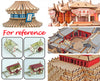 PANDA SUPERSTORE - 34Pcs 3D Wooden Puzzle Miniature Furniture DIY Assembly Jigsaw Puzzle Kit for Sand Table Home Decor