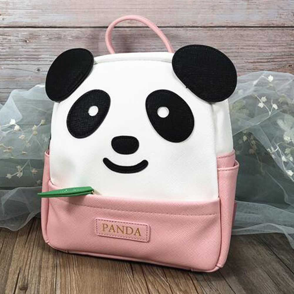 PANDA SUPERSTORE - Cute PU Leather Panda Backpack Kids Shoulder Bag Pink Travel Casual Bag Small School Bag