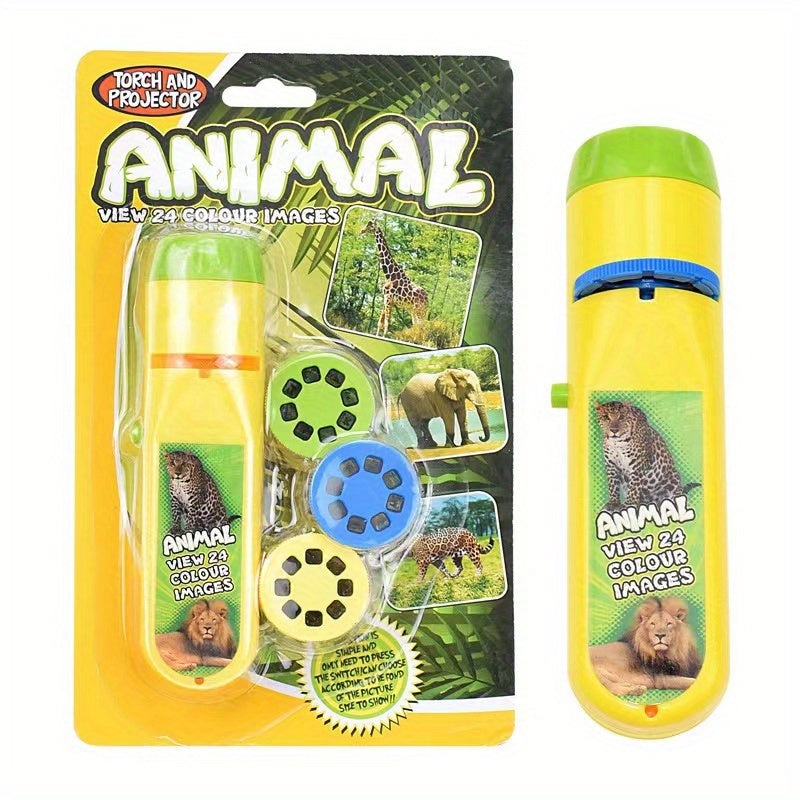 Novelty - Projection Flashlight, Children Projector Light, Cute Cartoon Dinosaur Animal Space Night Photo Light, Bedtime Learning Fun Toys