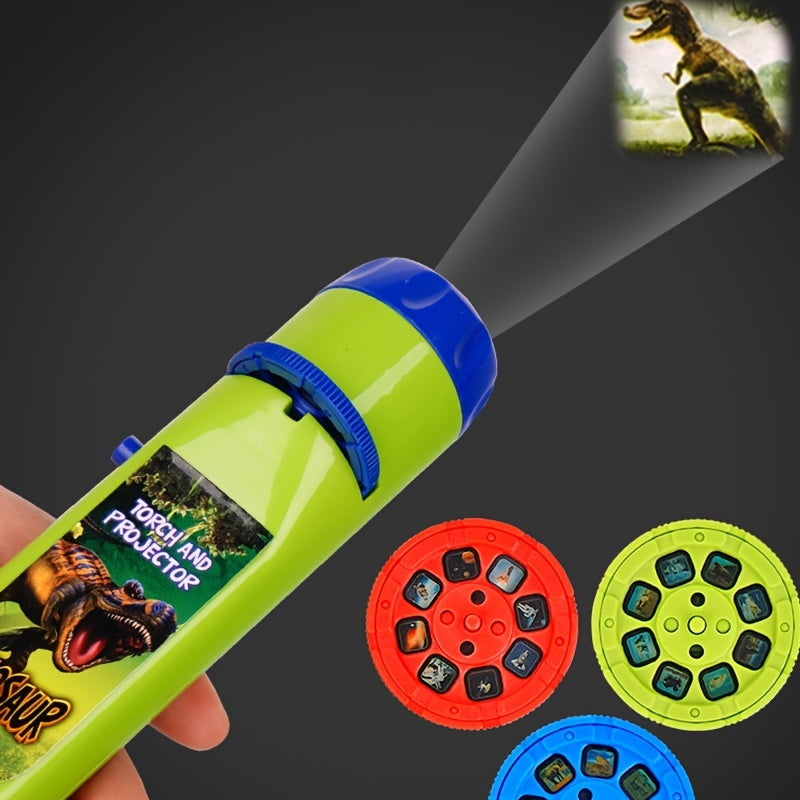Novelty - Projection Flashlight, Children Projector Light, Cute Cartoon Dinosaur Animal Space Night Photo Light, Bedtime Learning Fun Toys