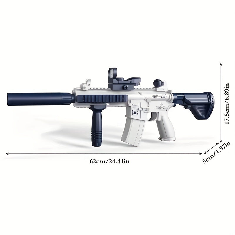 Novelty - M416 Electric Water Gun - Powerful Water Soaker With External Water Bottle Connection - Up To 20 FT Long Range Automatic Toy For Kids & Adults - Perfect For Outdoor Water Pool Shooting Games