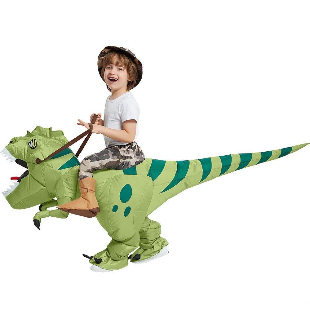 Novelty - New Hot Sale Funny Child Adult Inflatable Riding Green Dinosaur Cosplay Costume Kids Fancy Dress Halloween Holiday Theme Party