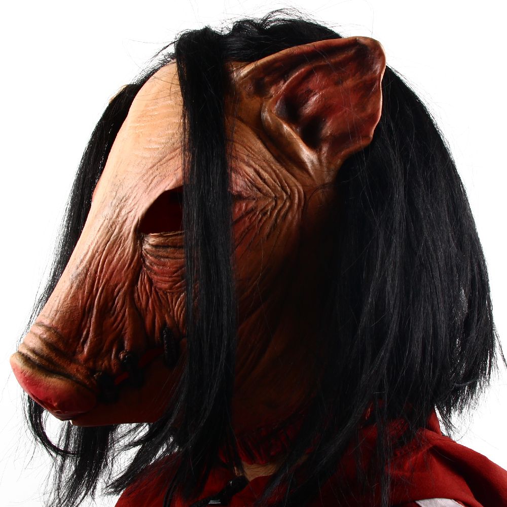 Novelty - Halloween Scary Saw Pig Head Mask Cosplay Party Horrible Animal Masks Horror Adult Costume Fancy Dress Accessories