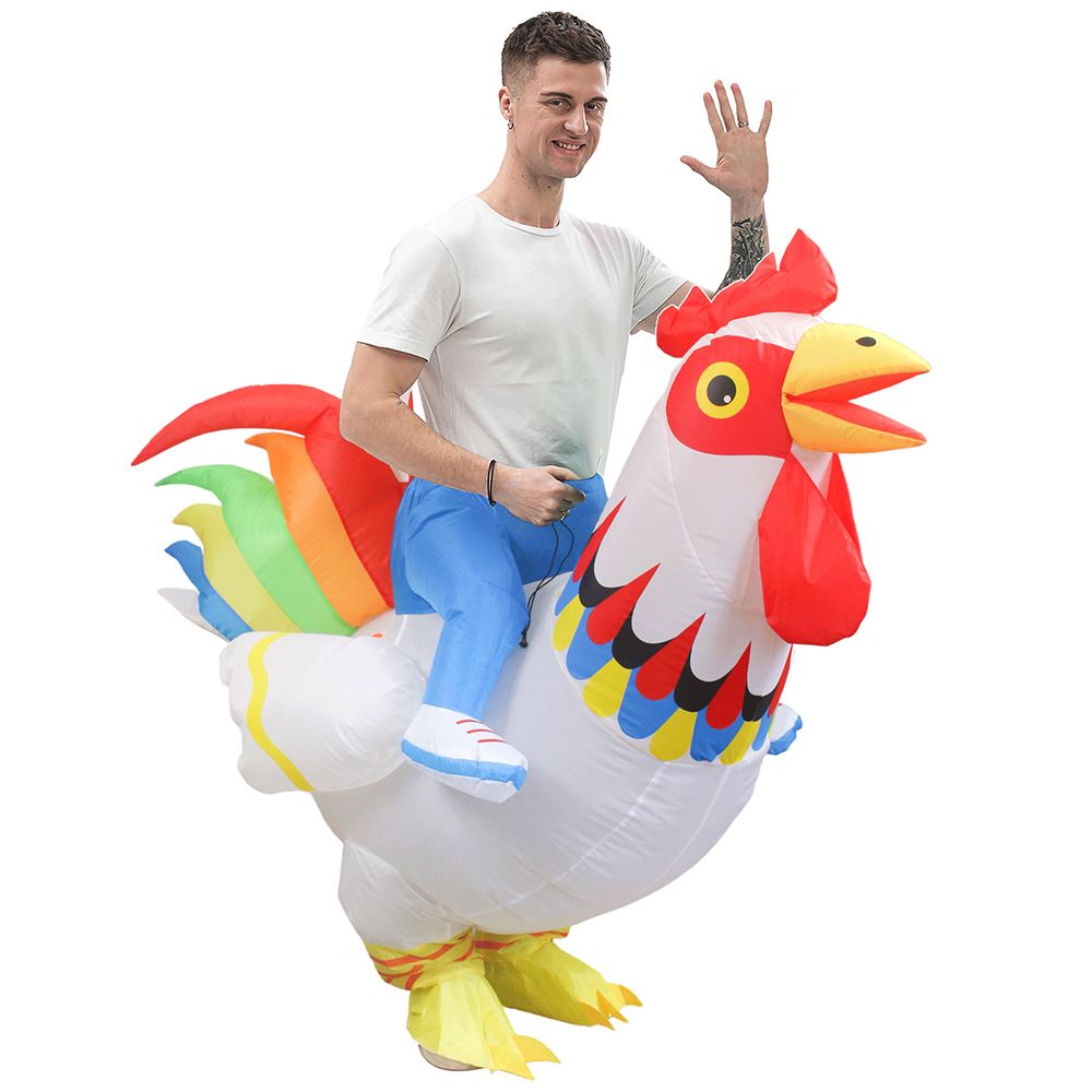 Novelty - Inflatable Cock Chook Chicken Halloween Costumes For Women Cosplay Fancy Dress Rooster Costumes Hen Christmas Costume For Adult