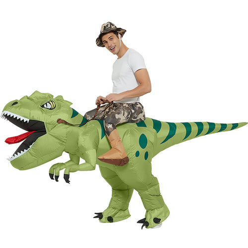 Novelty - New Hot Sale Funny Child Adult Inflatable Riding Green Dinosaur Cosplay Costume Kids Fancy Dress Halloween Holiday Theme Party