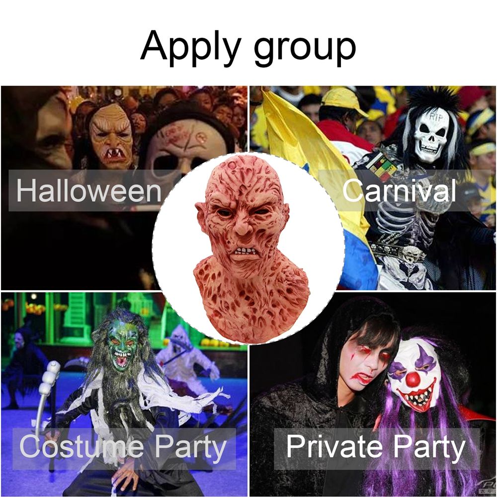 Novelty - Halloween Freddy Krueger Horror Mask Realistic Adult Party Costume Deluxe Halloween Mask Scary Carnival Cosplay Props