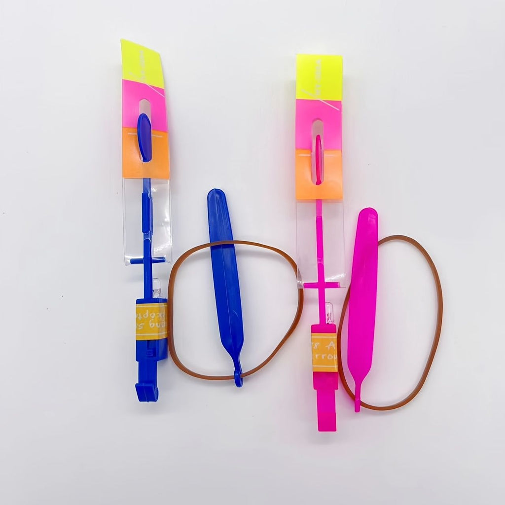 Department Store - 5pcs Magical LED Lights, Random Colors, Flying Arrows, Rocket Helicopters, Flying Toys, Party Fun Gifts, Slingshot Flying Helicopters, Birthday/Thanksgiving/Christmas Halloween