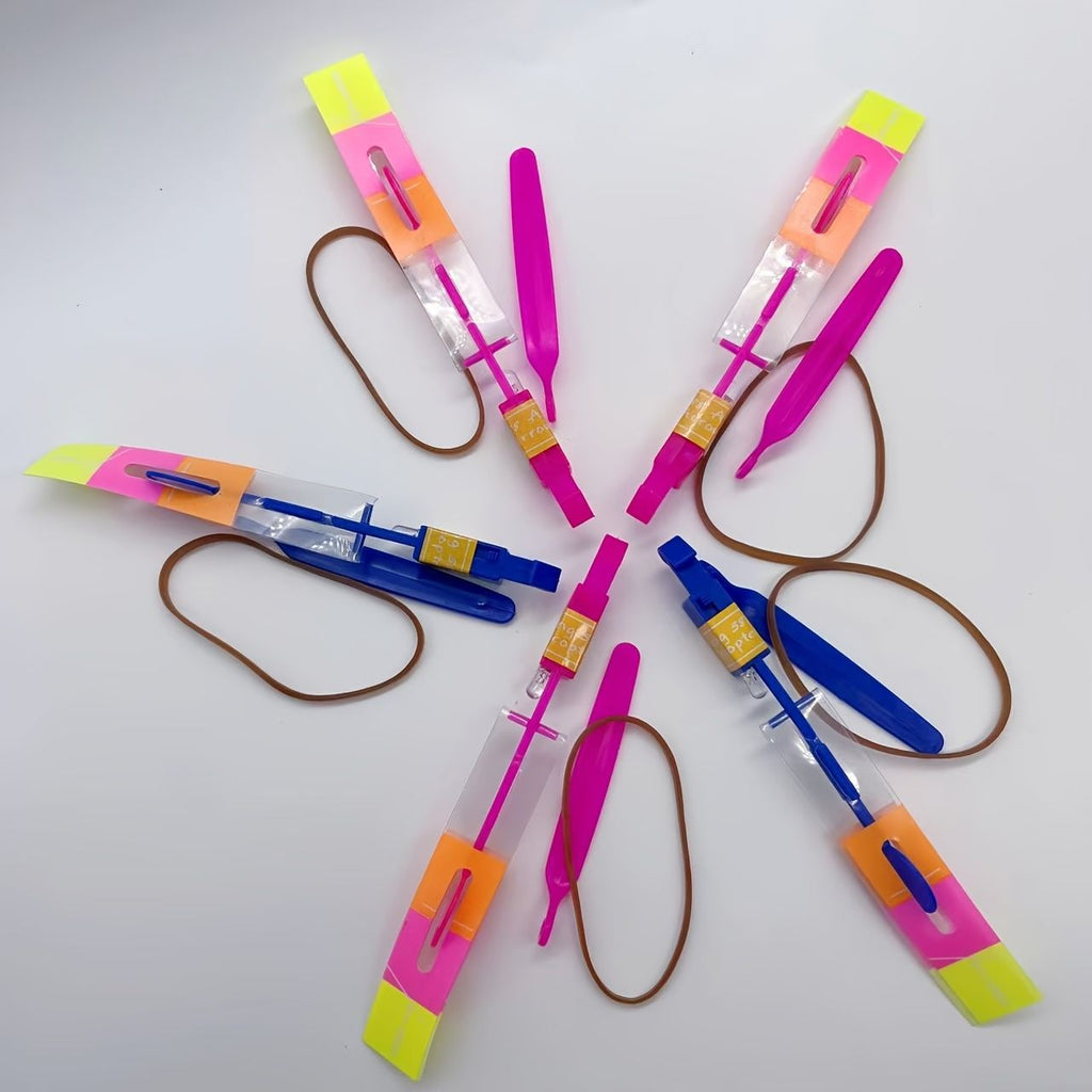 Department Store - 5pcs Magical LED Lights, Random Colors, Flying Arrows, Rocket Helicopters, Flying Toys, Party Fun Gifts, Slingshot Flying Helicopters, Birthday/Thanksgiving/Christmas Halloween