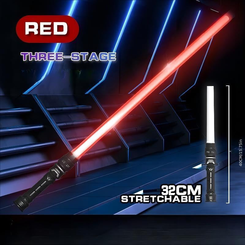 oh my god - 2 Colors Light Up Saber With FX Sound(Motion Sensitive); Star Wars Laser Saber; Realistic Handle For Kid; Expandable Light Swords Set For Halloween Dress Up Parties; Present