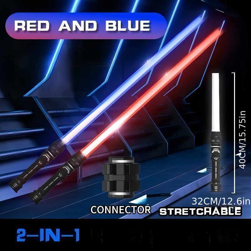 oh my god - 2 Colors Light Up Saber With FX Sound(Motion Sensitive); Star Wars Laser Saber; Realistic Handle For Kid; Expandable Light Swords Set For Halloween Dress Up Parties; Present