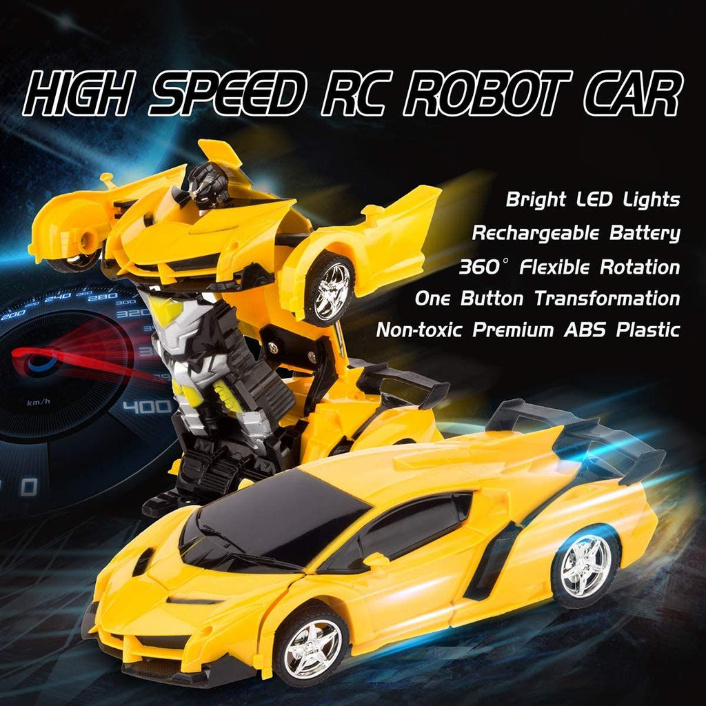oh my god - Remote Control Car; Transform Robot RC Car with One-Button Transforming 360 Degree Rotation Drifting; 1:18 Scale Police Car Ideal Xmas and Birthday Gift Toys for 5+ Year Old Boys/Girls