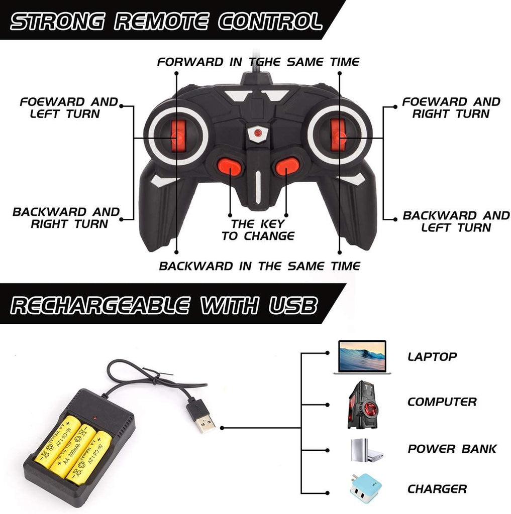 oh my god - Remote Control Car; Transform Robot RC Car with One-Button Transforming 360 Degree Rotation Drifting; 1:18 Scale Police Car Ideal Xmas and Birthday Gift Toys for 5+ Year Old Boys/Girls