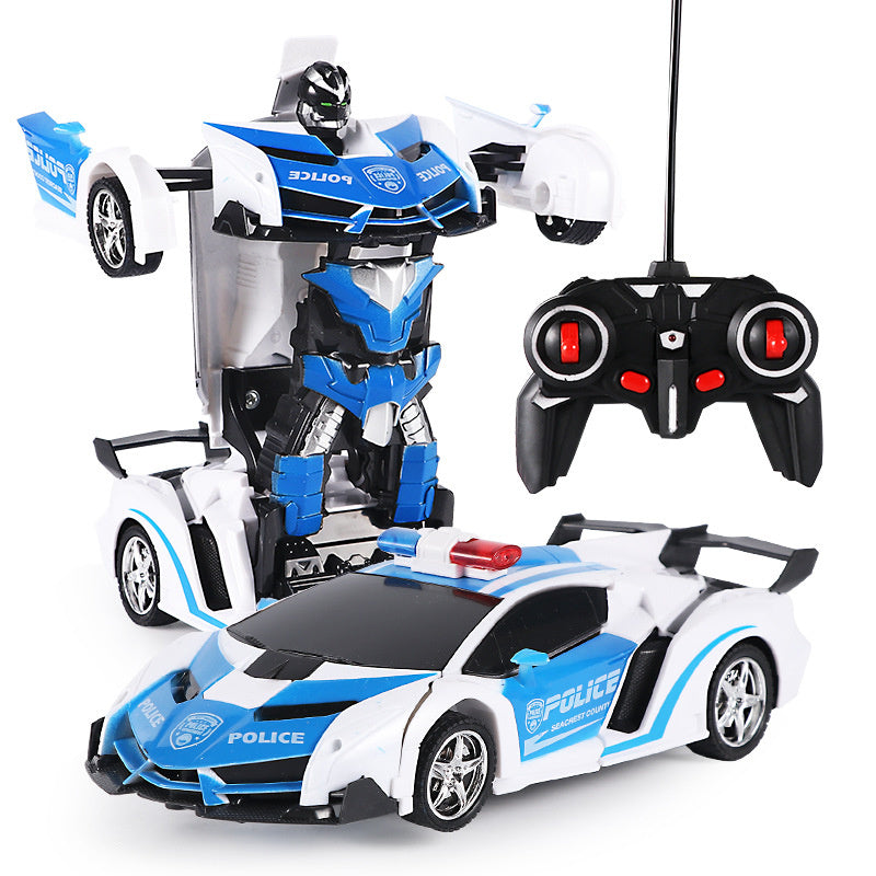 oh my god - Remote Control Car; Transform Robot RC Car with One-Button Transforming 360 Degree Rotation Drifting; 1:18 Scale Police Car Ideal Xmas and Birthday Gift Toys for 5+ Year Old Boys/Girls