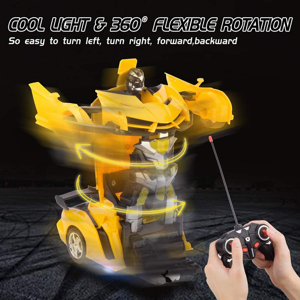 oh my god - Remote Control Car; Transform Robot RC Car with One-Button Transforming 360 Degree Rotation Drifting; 1:18 Scale Police Car Ideal Xmas and Birthday Gift Toys for 5+ Year Old Boys/Girls