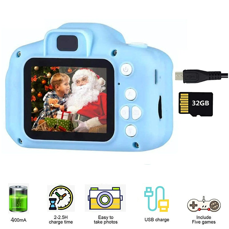 oh my god - Children's Digital Camera Can Take Pictures And Read Cards Small Student Portable Toy Camera Girl Birthday Gift Christmas- Kids Digital Camera with 32G sdcard