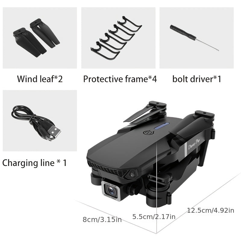 oh my god - E88 RC Drone WIFI FPV Drone With HD Dual Camera Height Hold RC Foldable Quadcopter Helicopter Drone Gift Toys With 3 Battery