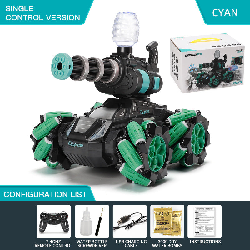 oh my god - 1pc 2.4G Water Bomb RC Tank RC CAR Shoots Toys For Boys- Tracked Vehicle Remote Control War Tanks- Radiocontrol Birthday Gifts Holiday Gifts Memorial Day Gift With Tail Gas Spray Ambient Light