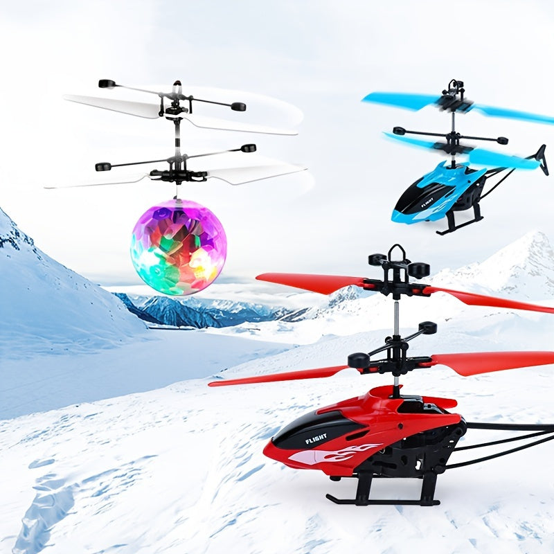 oh my god - 1pc USB Charging Light Up Flying Ball Crystal Sensor Flyer Suspension Gesture Remote Control Airplane Toy For Kids Ages 7+