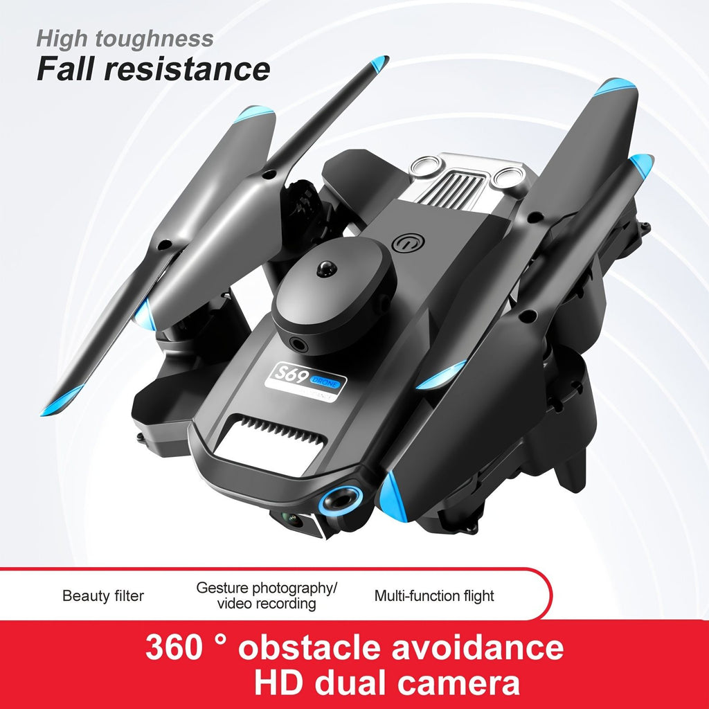 oh my god - S69 RC Drone With HD Dual Camera & 3 Battery; WIFI FPV Drone 360Â° Obstacle Avoidance Headless Mode; RC Foldable Quadcopter Helicopter Drone Gift Toys For Kids Adults