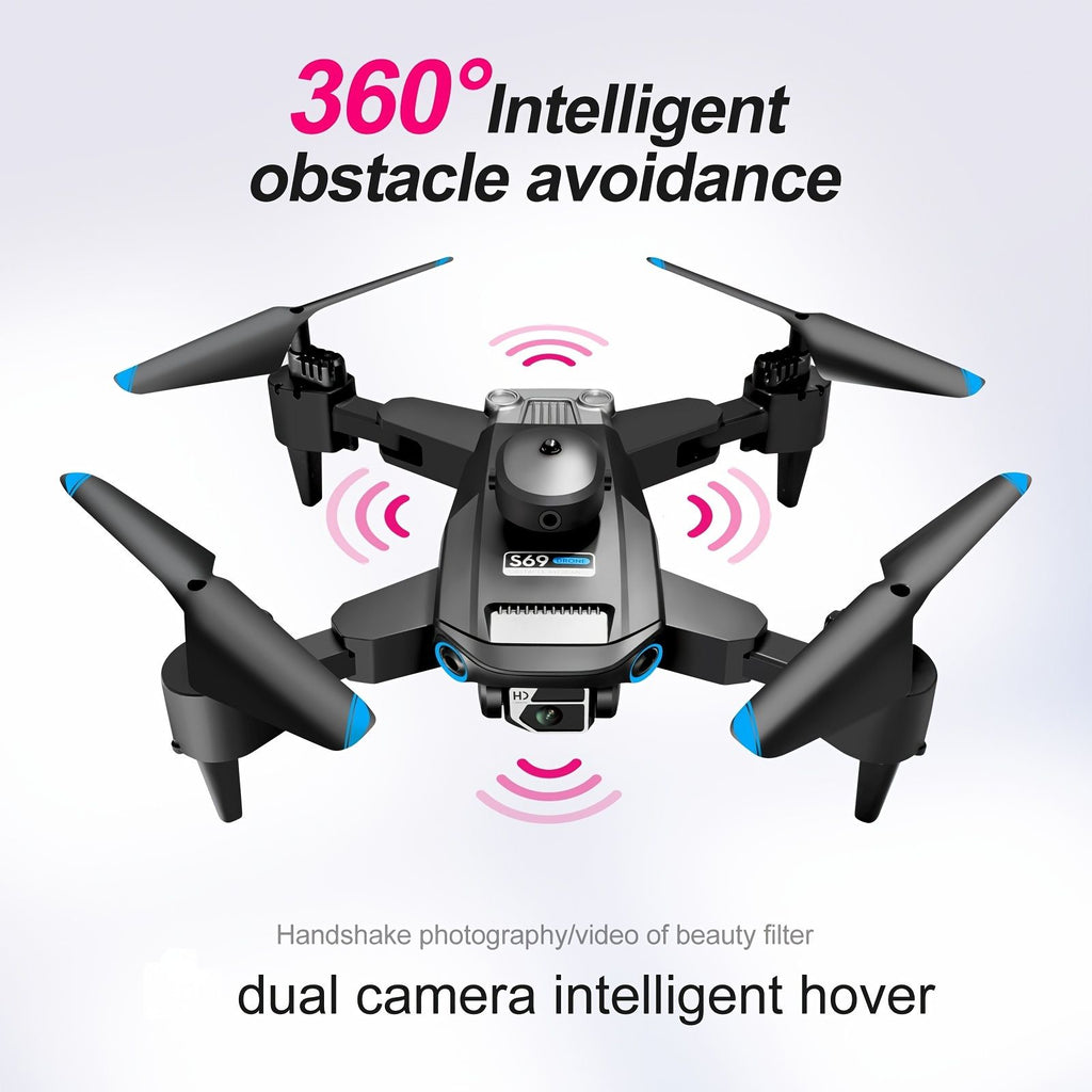 oh my god - S69 RC Drone With HD Dual Camera & 3 Battery; WIFI FPV Drone 360Â° Obstacle Avoidance Headless Mode; RC Foldable Quadcopter Helicopter Drone Gift Toys For Kids Adults