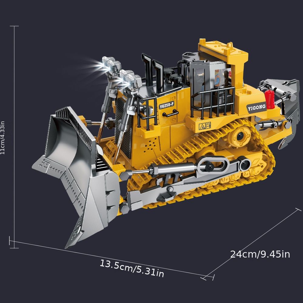 oh my god - 2.4G Remote Control- High Tech 11 Channels RC Excavator Dump Trucks Bulldozer Alloy Plastic Engineering Vehicle Electronic Toys For Boy Gifts