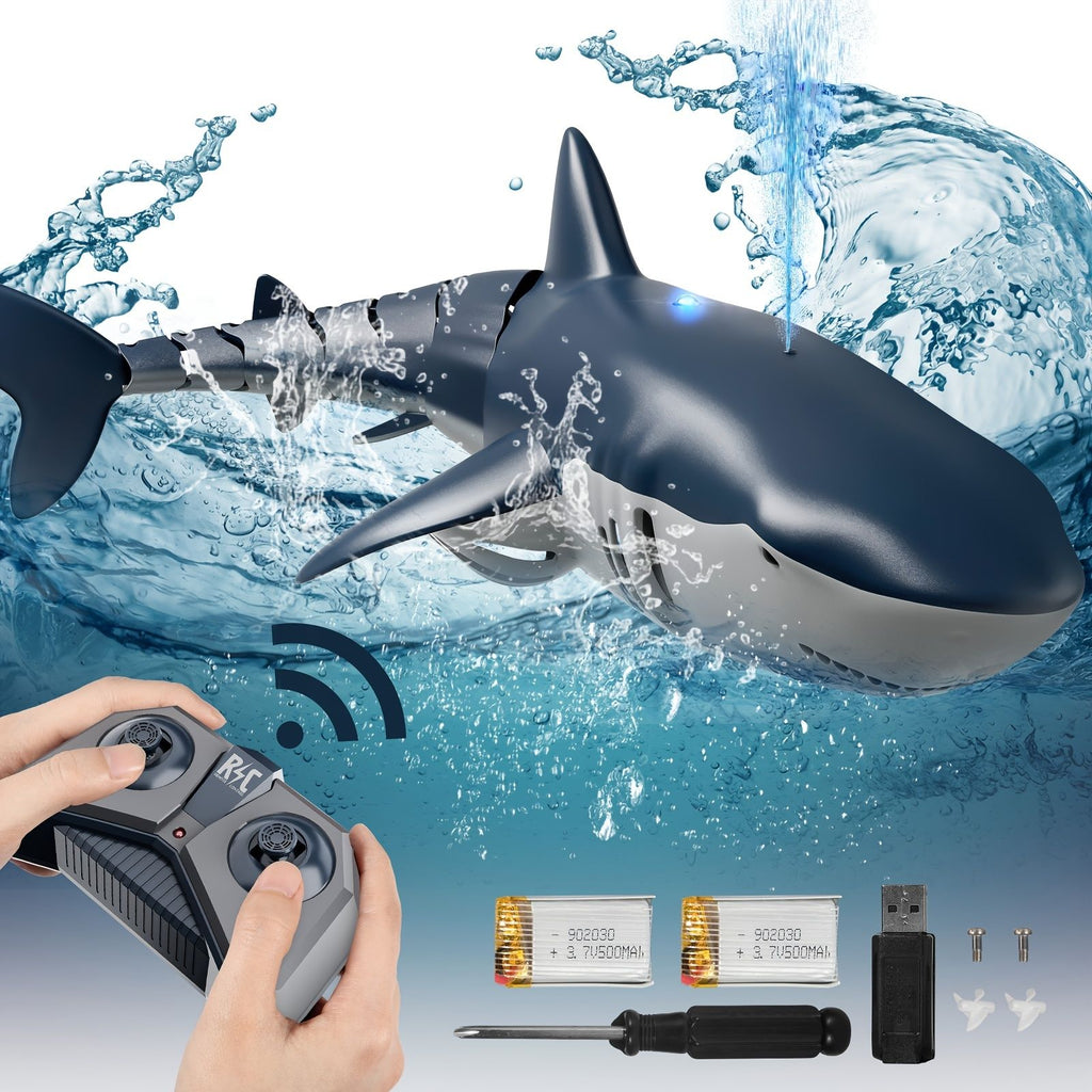 Department Store - Remote Control Shark [2022 New Version] 1:18 High Simulation Scale Fish With Light & Spray Water For Lake Bathroom Pool Toys For Kids Ages 4 5 7 8 Boys Halloween Christmas Birthday Gift RC Boat