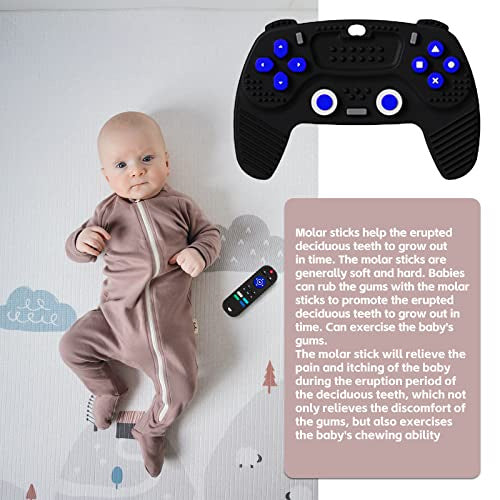 Department Store - 2-Pack Baby Teether Toys Silicone Toddler; Sensory Toy Chew Toys Educational ; TV Remote Control Shape Teething Toys for Babies 6-18 Months (Black)