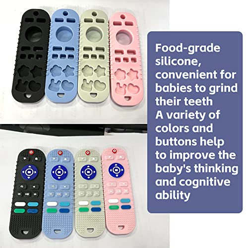 Department Store - 2-Pack Baby Teether Toys Silicone Toddler; Sensory Toy Chew Toys Educational ; TV Remote Control Shape Teething Toys for Babies 6-18 Months (Black)