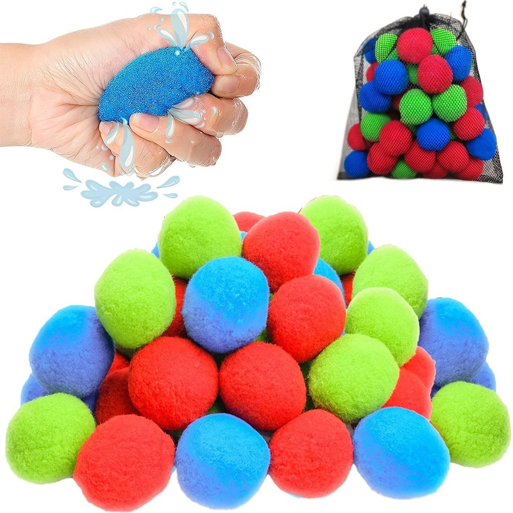 Department Store - 50pcs Water Balls; Soft Cotton Bouncing Soaker Balls; Toy For Pool Party Water Fight