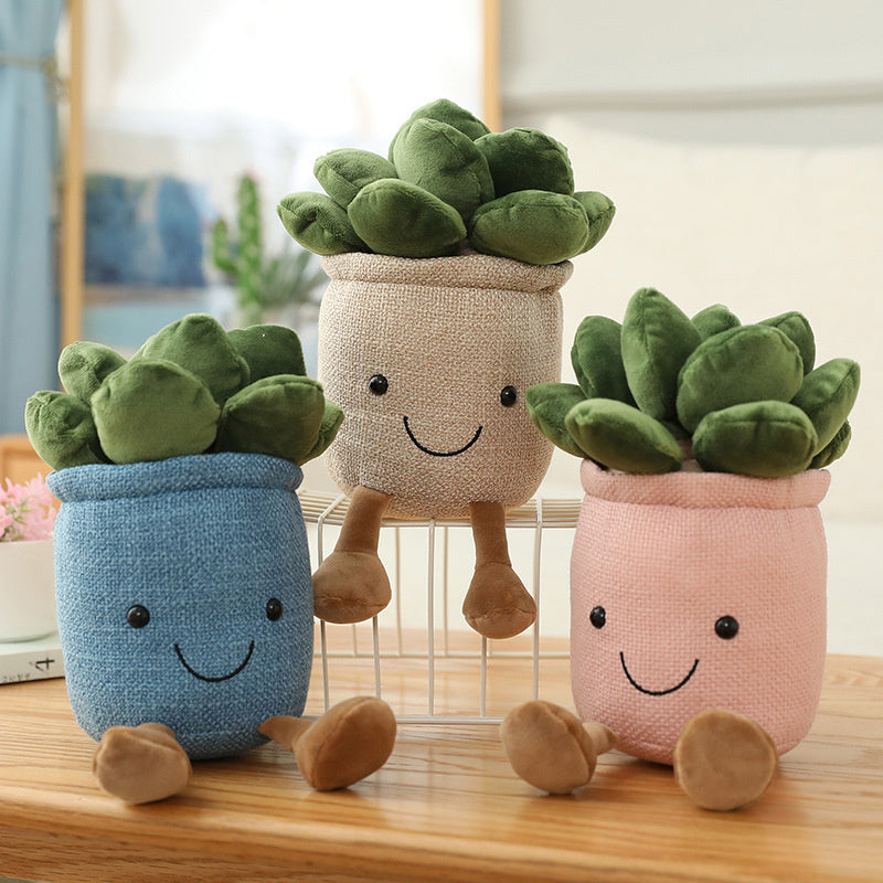 oh my god - 9inch Creative Succulent Plant Decoration; For Garden Green Lovers Cute Succulent Sleep Seat Cushion Home Decoration