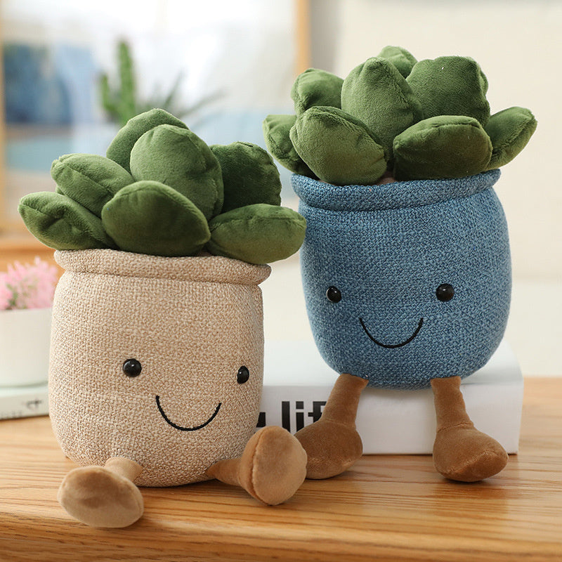 oh my god - 9inch Creative Succulent Plant Decoration; For Garden Green Lovers Cute Succulent Sleep Seat Cushion Home Decoration