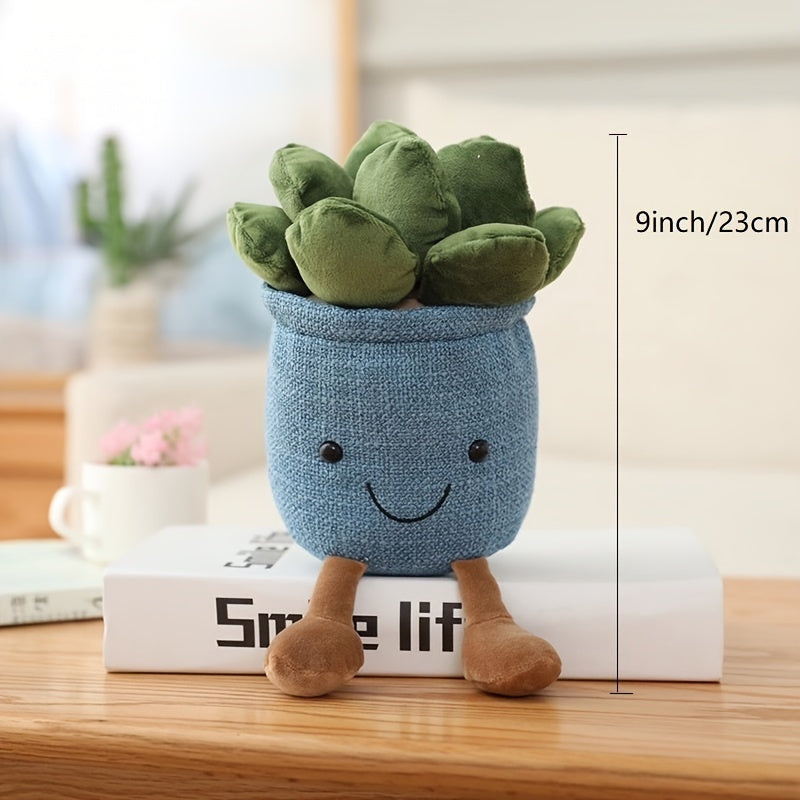 oh my god - 9inch Creative Succulent Plant Decoration; For Garden Green Lovers Cute Succulent Sleep Seat Cushion Home Decoration