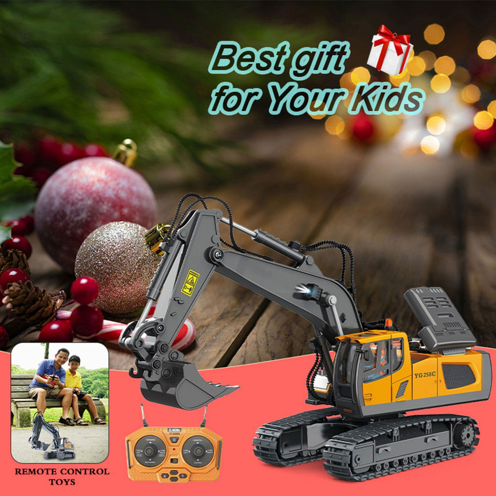 oh my god - Remote Control Excavator Toy RC Construction Engineering Vehicles with Light Music; Gifts for Kids