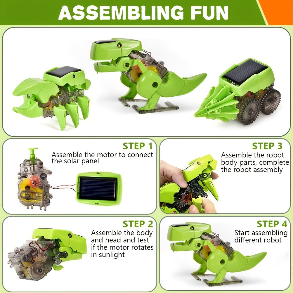 oh my god - 3in1 Solar Robot Toys Science Kits Kids Age 8 9 10 11 12 STEM Learning Educational Building Engineering Gifts Toy Boys