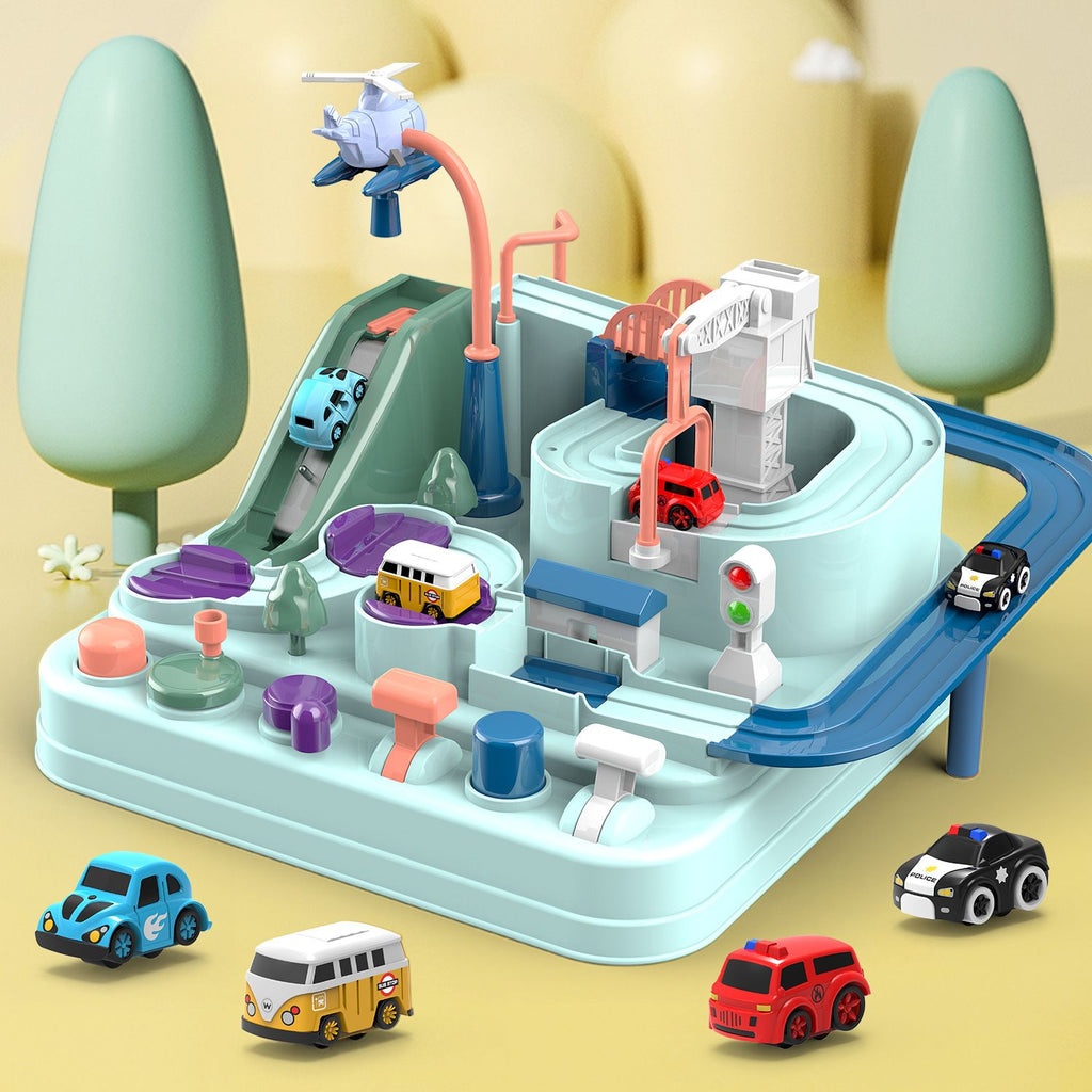 oh my god - Kids Race Track Toys For Boy Car Adventure Toy For 3 4 5 6 7 Years Old Boys Girls; Puzzle Rail Car; City Rescue Playsets Magnet Toys W/ 4 Mini Cars; Preschool Educational Car Games Gift Toys