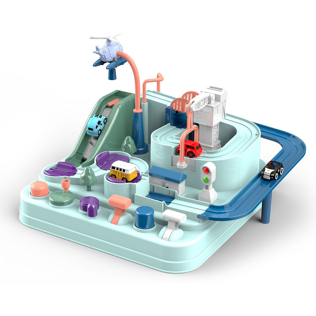 oh my god - Kids Race Track Toys For Boy Car Adventure Toy For 3 4 5 6 7 Years Old Boys Girls; Puzzle Rail Car; City Rescue Playsets Magnet Toys W/ 4 Mini Cars; Preschool Educational Car Games Gift Toys