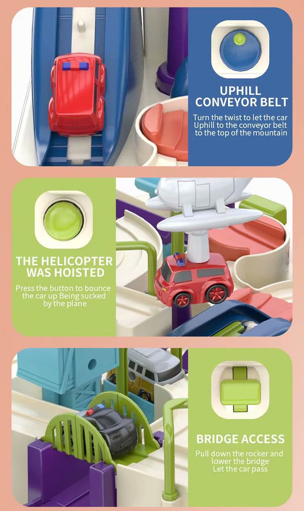 oh my god - Kids Race Track Toys For Boy Car Adventure Toy For 3 4 5 6 7 Years Old Boys Girls; Puzzle Rail Car; City Rescue Playsets Magnet Toys W/ 4 Mini Cars; Preschool Educational Car Games Gift Toys