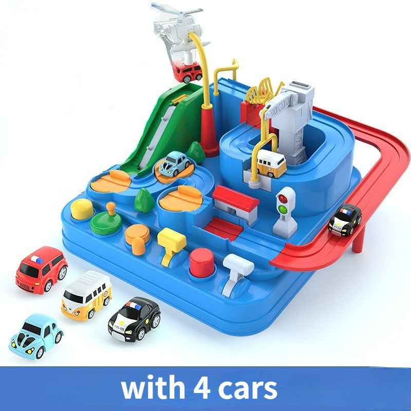 oh my god - Kids Race Track Toys For Boy Car Adventure Toy For 3 4 5 6 7 Years Old Boys Girls; Puzzle Rail Car; City Rescue Playsets Magnet Toys W/ 4 Mini Cars; Preschool Educational Car Games Gift Toys