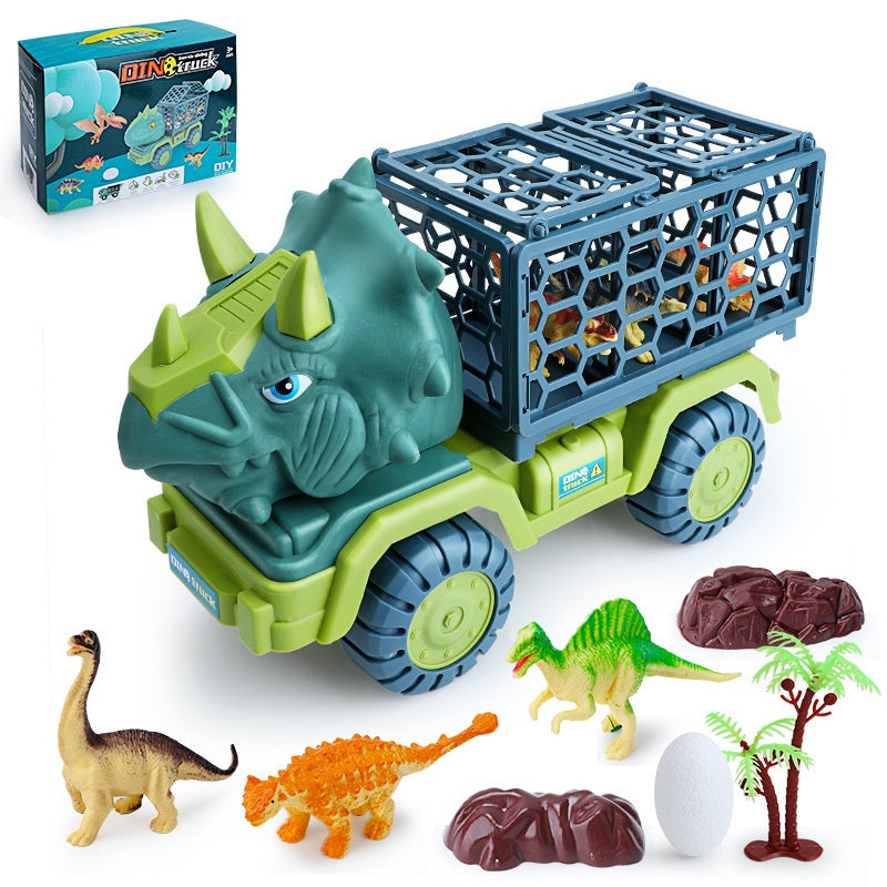 oh my god - Large Dinosaur Inertia Transport Toy Car Children's Truck Christmas Birthday Gift; Dinosaur Play Set For Boys And Girls