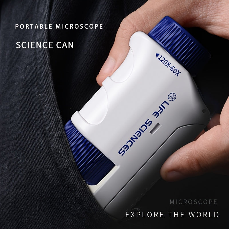 oh my god - Handheld Microscope Set With LED Light 60X-120X Home School Kids Biological Science Educational Toys STEM Gifts