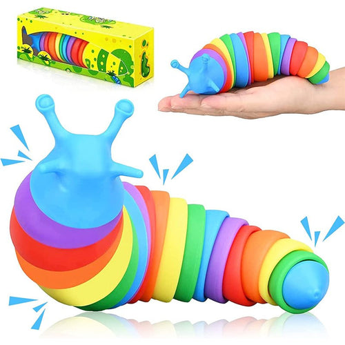 oh my god - Fidget Slug; Articulated Sensory Slug Toy Makes Relaxing Sound; Caterpillar Fidget Toys Stress Relief Gifts