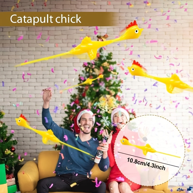 oh my god - Slingshot Chicken Rubber Chicken Flick Chicken Flying Chicken Flingers Stress Gag Toys; Funny Christmas Easter Chicks Novelty Gifts For Kids