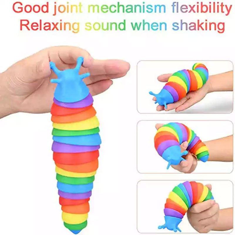 oh my god - Fidget Slug; Articulated Sensory Slug Toy Makes Relaxing Sound; Caterpillar Fidget Toys Stress Relief Gifts