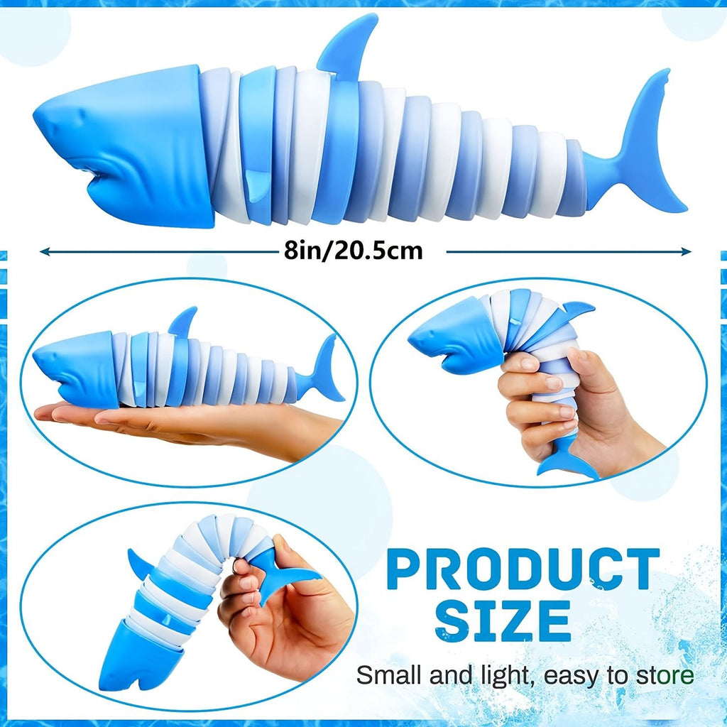 oh my god - Fidget Slug Toy- 3D Articulated Stretch Shark Stress Reliever Hand Toy- Sensory Fidget Slug Toy For Adults And Kids- Pressure Relieving And Anti-Anxiety Office Desk Toy