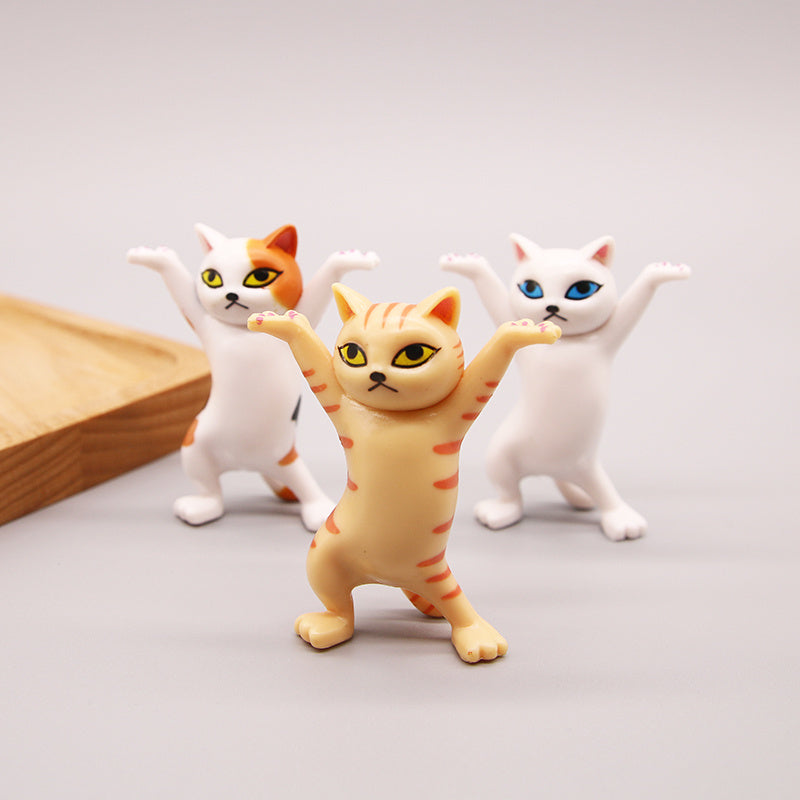 oh my god - 5pcs/Set Cute Cartoon Cat Doll Dancing Cat Decoration Pen Holder
