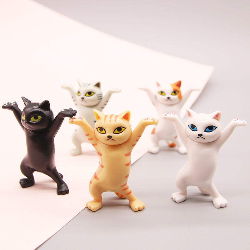 oh my god - 5pcs/Set Cute Cartoon Cat Doll Dancing Cat Decoration Pen Holder